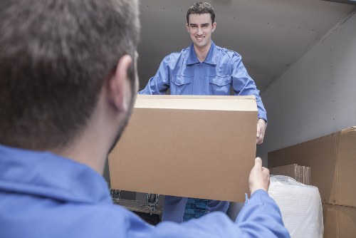 Same day removals team working in a Pimlico residential street