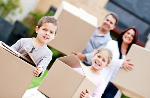 Reusable furniture and separated recyclables ready for charity donation and processing