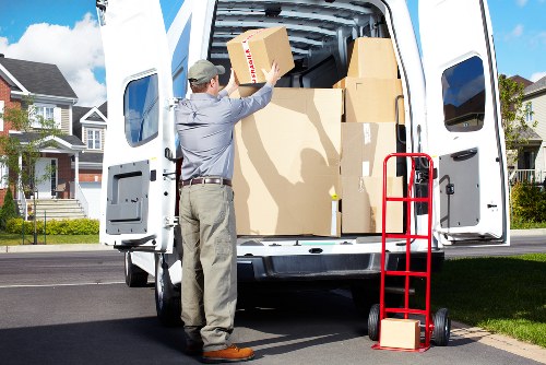 Small van used for a Pimlico house move with packed boxes