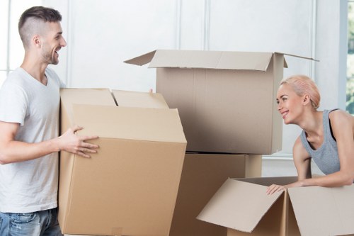 Prepared household items and packing boxes for urgent removals in Pimlico