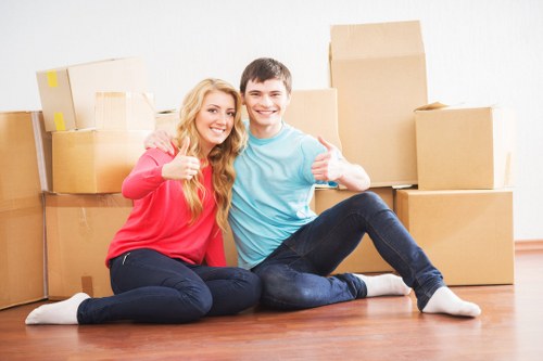 Careful packing and loading of student boxes for a Pimlico move