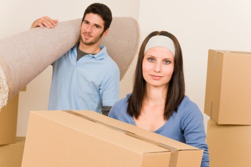 Loading furniture into a moving truck for a Pimlico relocation
